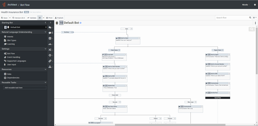 Dialog engine bot flows